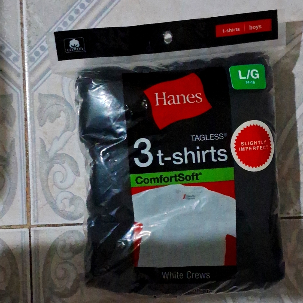 Hanes black 3 pk boys t- shirts